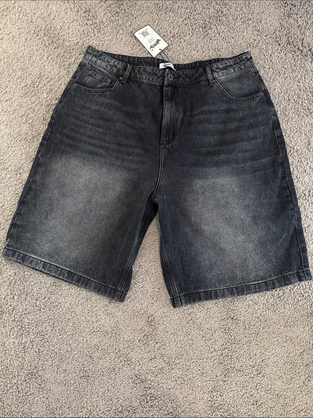 Baggy Jeans Shorts dropp Men's Washed Black Denim Shorts